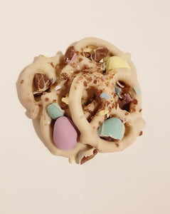 Mini Egg Chocolate Pretzel Cluster