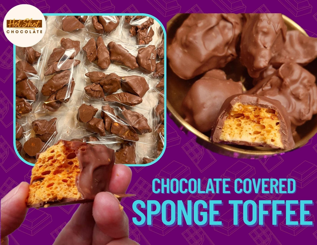 Chocolate Coated Sponge Toffee (100g) - Hot Shot Chocolate