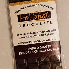 Load image into Gallery viewer, Candied Ginger Chocolate Bar (24pc) - Hot Shot Chocolate
