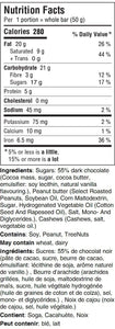 Chocolate Peanut Butter Cashew Bar (6pc) - Hot Shot Chocolate