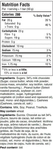 Chocolate Peanut Butter Cashew Bar (6pc) - Hot Shot Chocolate