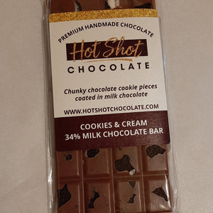 Cookies & Cream Chocolate Bar (24pc) - Hot Shot Chocolate