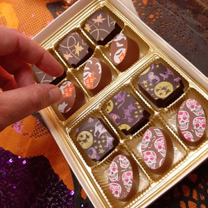 Custom Halloween Gift Box Chocolate Bonbon Sets (3pc, 6pc & 12pc) - Hot Shot Chocolate