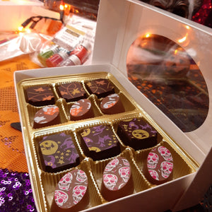 Custom Halloween Gift Box Chocolate Bonbon Sets (3pc, 6pc & 12pc) - Hot Shot Chocolate