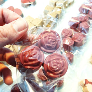 Ruby Rose Chocolate Bonbons (3pc - Cello) - Hot Shot Chocolate