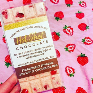 Strawberry Supreme Chocolate Bar (24pc) - Hot Shot Chocolate