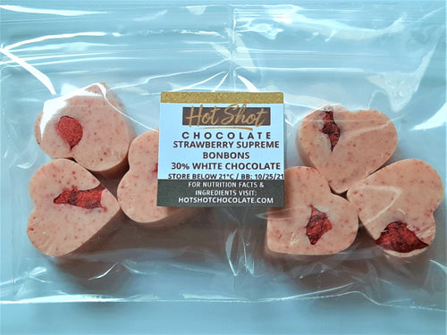 Strawberry Supreme Chocolate Bonbons (3pc) - Hot Shot Chocolate